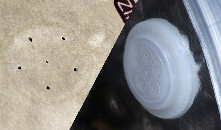 Flat Bottom Kraft paperipussi, jossa vale