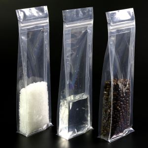Tyhjennä neliö 200g muovi TASAPOHJAISET pussi Zip Lock