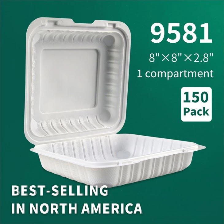 YR9581 America Hot Sale Kertakäyttöinen Take Out Simpukkaruokapakkaus Mikroaaltouunissa saranoitu lounaslaatikko