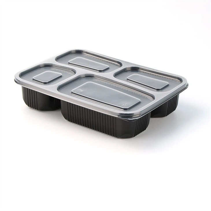 Plastic 4 Compartment Food Containers Disposable Take Out Containers
