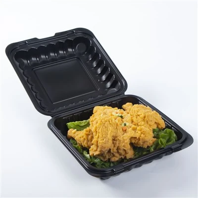 9x9" musta simpukka Take Out Bento Box