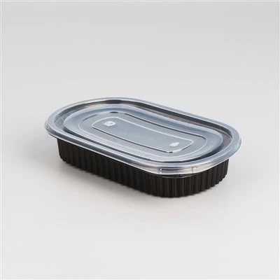 Mustat muoviset Take Out -astiat