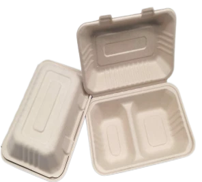 Kannelliset säilytysastiat Bagasse 2 lokeroa